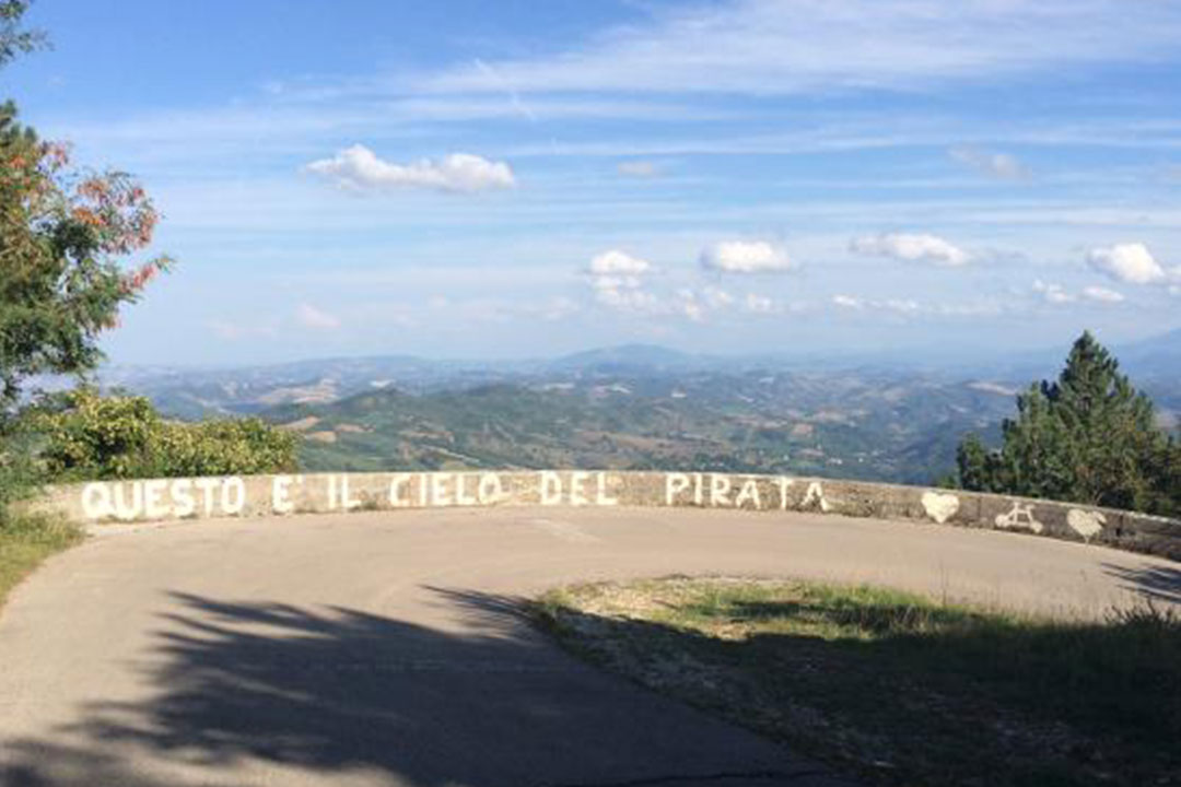 The hill of the champion: the Cippo of Pantani